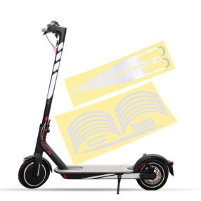   Roller komplett matrica szett (reflektív ezüst, XIAOMI M365, 1S, ESSENTIAL, PRO, PRO2, MI 3, A-087Y)