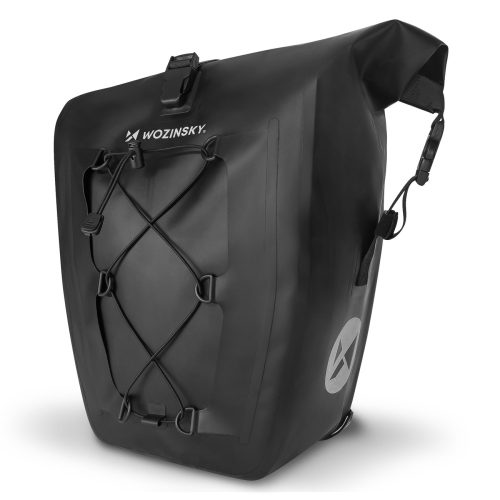 Kerékpár táska (vízálló, fekete, 25 liter, Wozinsky WBB24BK)