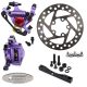  Scooter brake set (Xtech, semi hydraulic, purple)