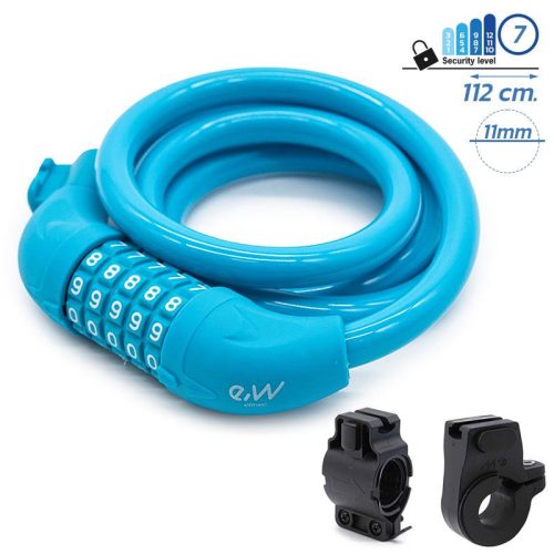 Combination lock (5 digits, blue PVC cover)