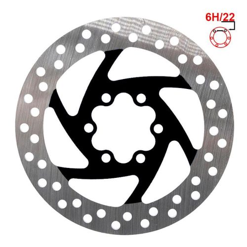 Scooter brake disc (140 mm, 6-bolt, 22 mm, black)