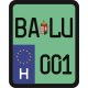 License plate sticker for scooter (BALU-001)