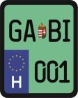 Rendszám matrica rollerre (GABI-001)