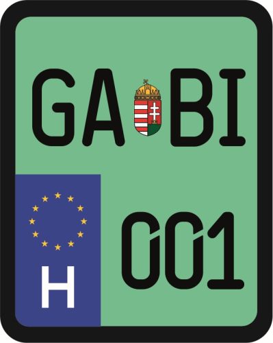 Rendszám matrica rollerre (GABI-001)