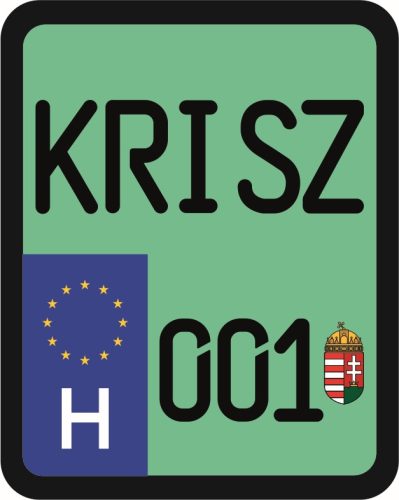 License plate sticker for scooter (KRISZ-001)