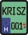 Rendszám matrica rollerre (KRISZ-001)
