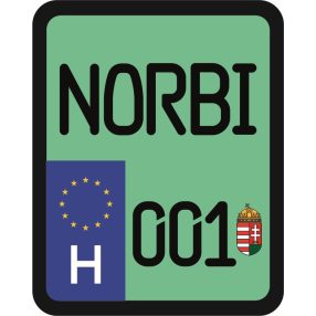 Rendszám matrica rollerre (NORBI-001)