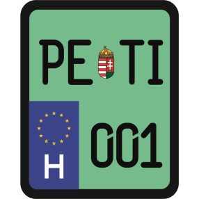 Rendszám matrica rollerre (PETI-001)