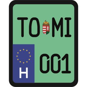 Rendszám matrica rollerre (TOMI-001)