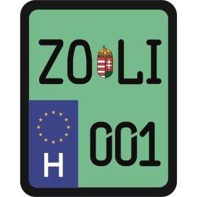 Rendszám matrica rollerre (ZOLI-001)