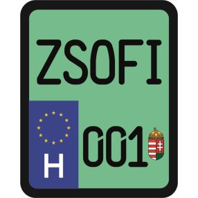 Rendszám matrica rollerre (ZSOFI-001)