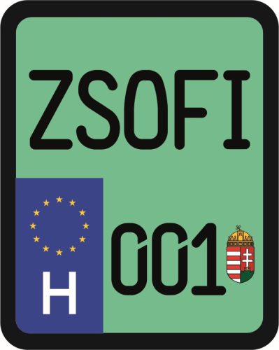License plate sticker for scooter (ZSOFI-001)