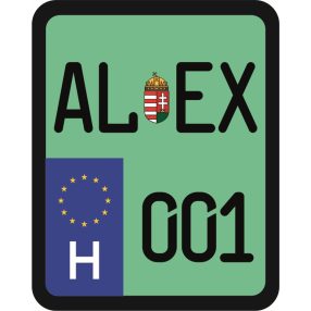 Rendszám matrica rollerre (ALEX-001)
