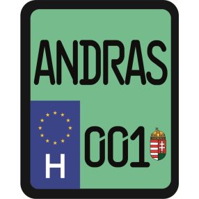 Rendszám matrica rollerre (ANDRAS-001)
