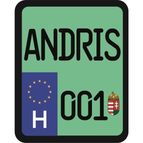 Rendszám matrica rollerre (ANDRIS-001)