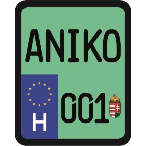 Rendszám matrica rollerre (ANIKO-001)