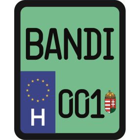 Rendszám matrica rollerre (BANDI-001)