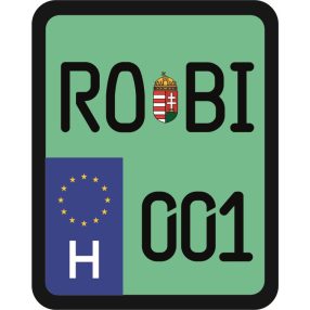 Rendszám matrica rollerre (ROBI-001)