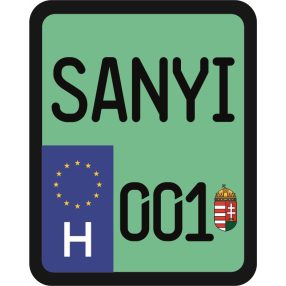Rendszám matrica rollerre (SANYI-001)