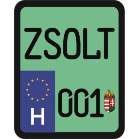 Rendszám matrica rollerre (ZSOLT-001)