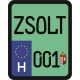 License plate sticker for scooter (ZSOLT-001)