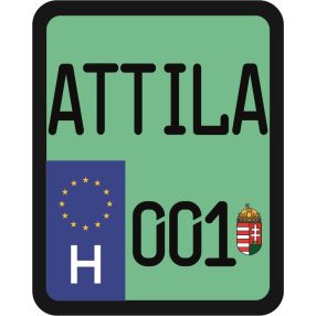Rendszám matrica rollerre (ATTILA-001)