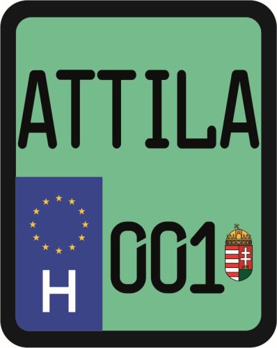 License plate sticker for scooter (ATTILA-001)