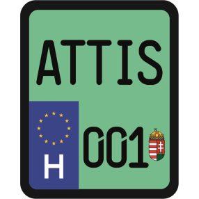 Rendszám matrica rollerre (ATTIS-001)