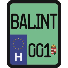 Rendszám matrica rollerre (BALINT-001)