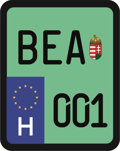 License plate sticker for scooter (BEA-001)