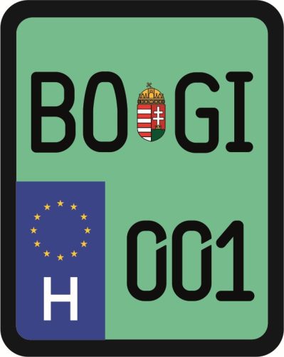 License plate sticker for scooter (BOGI-001)