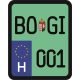 License plate sticker for scooter (BOGI-001)