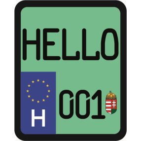 License plate sticker for scooter (HELLO-001)