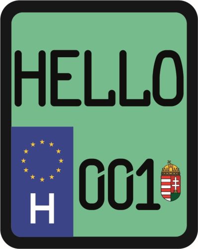 License plate sticker for scooter (HELLO-001)