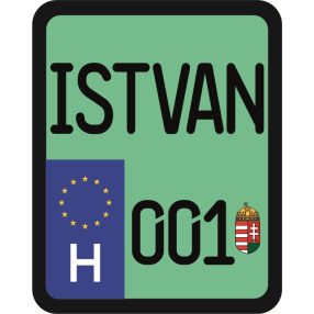 License plate sticker for scooter (ISTVAN-001)
