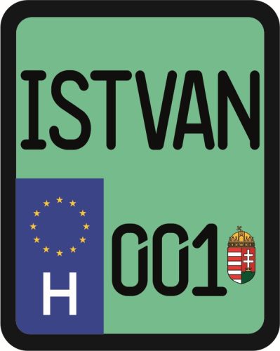 Rendszám matrica rollerre (ISTVAN-001)