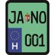 License plate sticker for scooter (JANO-001)