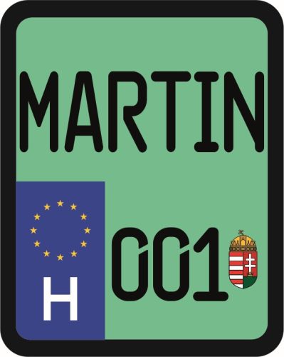 License plate sticker for scooter (MARTIN-001)