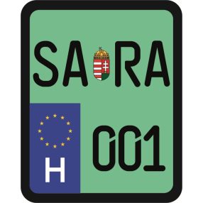 License plate sticker for scooter (SARA-001)