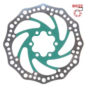 Scooter brake disc (140 mm, 6 bolts, 44 mm, green)