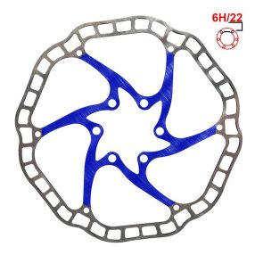Scooter brake disc (140 mm, 6 bolts, 44 mm, blue, EWD001)