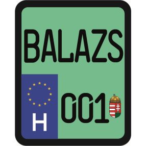 Rendszám matrica rollerre (BALAZS-001)