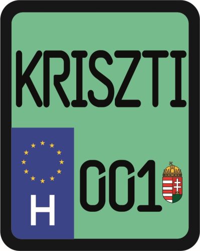 License plate sticker for scooter (KRISZTI-001)