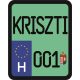 License plate sticker for scooter (KRISZTI-001)