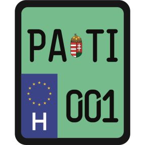 Rendszám matrica rollerre (PATI-001)