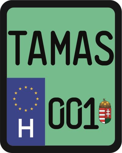 License plate sticker for scooter (TAMAS-001)