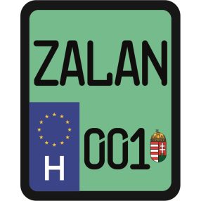 Rendszám matrica rollerre (ZALAN-001)