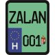 License plate sticker for scooter (ZALAN-001)