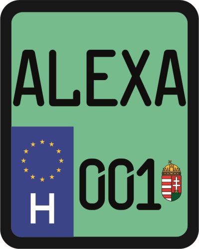 License plate sticker for scooter (ALEXA-001)