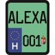 License plate sticker for scooter (ALEXA-001)